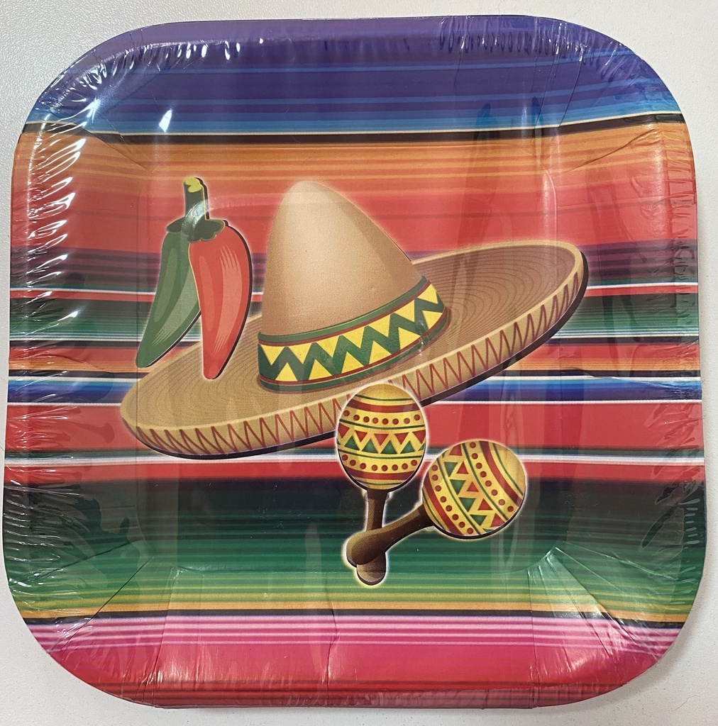 PLATO CUADRADO 7" MEXICANO X 10