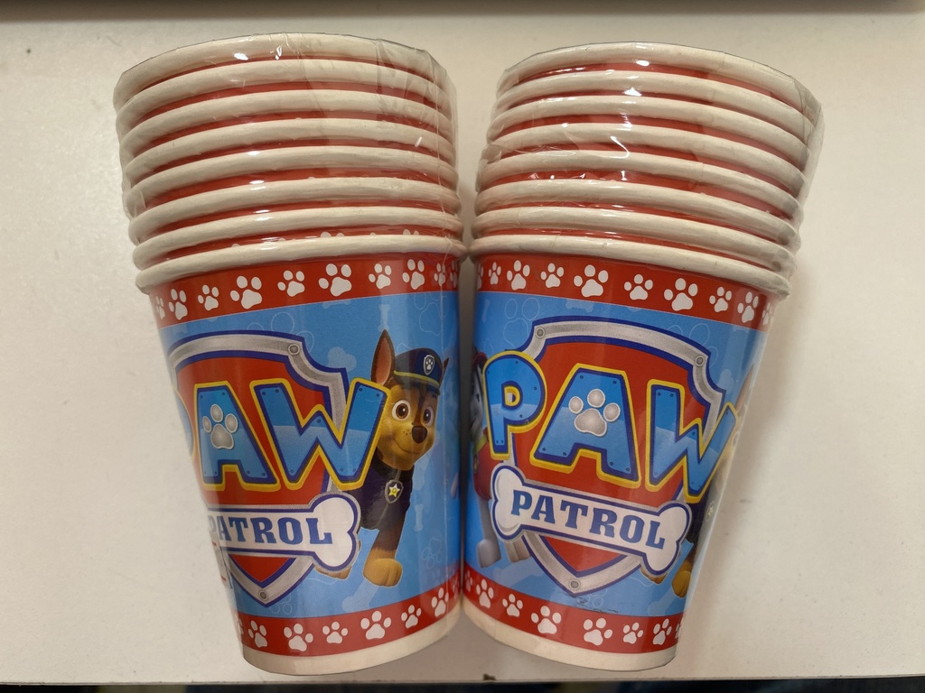 VASO PAPEL PAW PATROL NIÑO X 8 