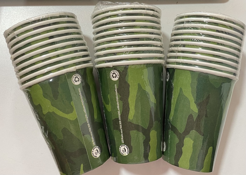 VASO PAPEL MILITAR X 10