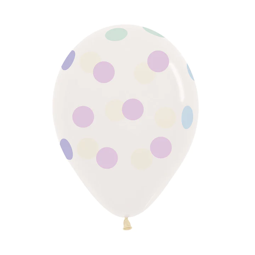 [GLOBOS] R-12 INF POLKA DOTS PASTEL C TRANS 