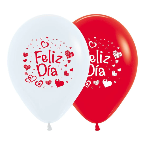 R-12 F ROJO/ BLANCO FELIZ DIA CORAZONES