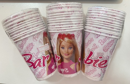 VASO PLASTICO BARBIE X 12 