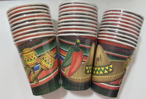 [MI FIESTA] VASO PAPEL MEXICANO X 10