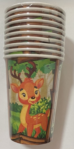 [MI FIESTA] VASO ANIMALES SELVA X 10