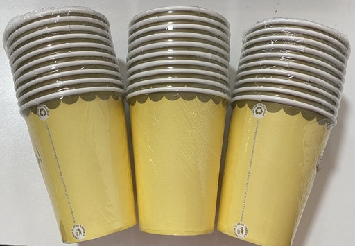 VASO PAPEL PASTEL AMARILLO X 10